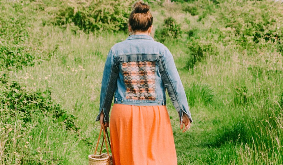 Western denim jacket, fringe jacket boho style festival fashion