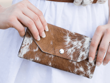 COWHIDE ACCESSORIES - COWHIDE PURSE CLUTCH