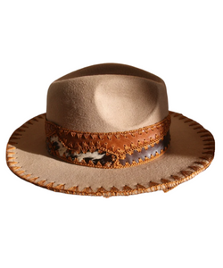 Fedora Cowboy hat Handmade Leather band