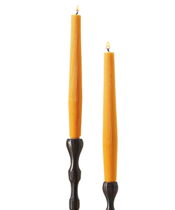 Anthropologie set of 2 taper candles, gold