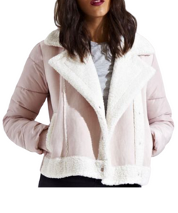 Pink faux suede borg jacket - SS7