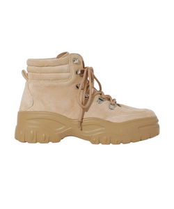 Women's pink and tan hiking boot by Shuuk