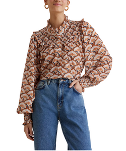Pattern smock blouse - Anthropologie