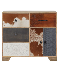 High Boho cabinet with cowhide detail - The Home Market