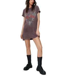 Nasty Gal Bohemian Stay True Oversized Graphic T-Shirt Dress