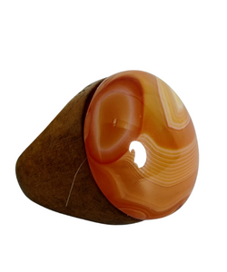 Boho wooden and agate ring