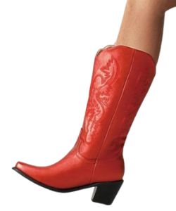 Red vegan faux leather ladies' western cowboy boots