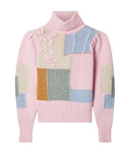 allan-appliqued-patchwork-knitted-turtleneck-sweater-loveshackfancy-the-outnet