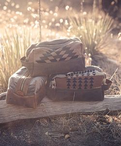 Adventure travel bag with tribal pattern