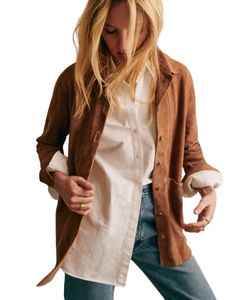 Brown suede jacket by Sezane