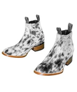 Cowhide western ankle boots