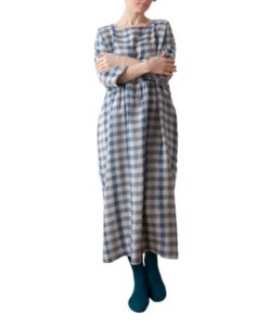 cottage-blue-gingham-checked-dress-etsy