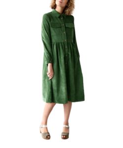 needlecord-forest-green-shirt-dress-etsy
