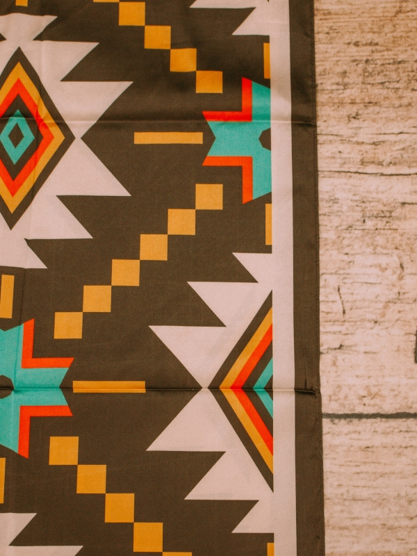 Aztec pattern banana wild rag