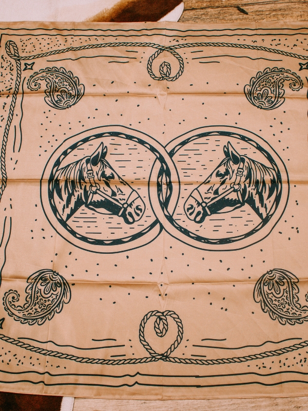 Lariat pink horse bandana wild rag