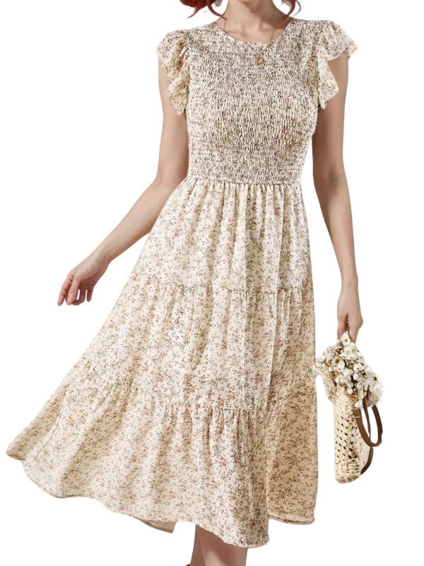 Floral midi boho dress