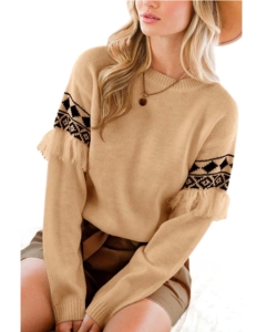 Aztec fringe jumper