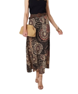 Aztec print A-line maxi skirt