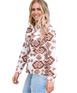 Aztec print button up shirt