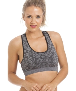 Non Wired Seamfree Aztec Print Sports Bra