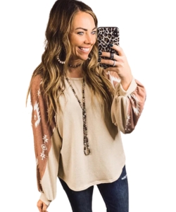 western-print-long-sleeve-top