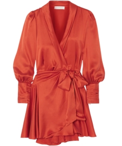 ruffled-silk-satin-wrap-dress