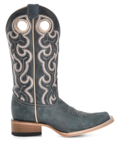 Corral Boots L6095 Blue Square Tow Cowboy Boots for wide feet