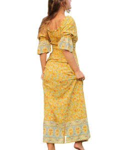 yellow-milkmaid-boho-dress