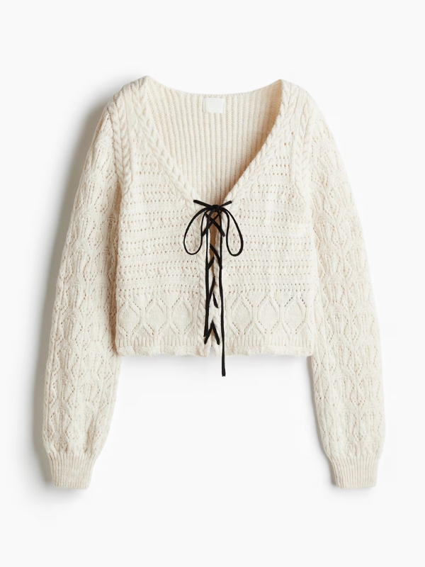 Cable knit cardigan
