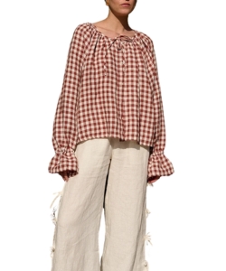 boho-gingham-linen-blouse