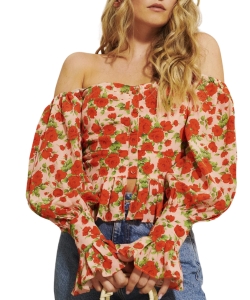 floral-bardot-top