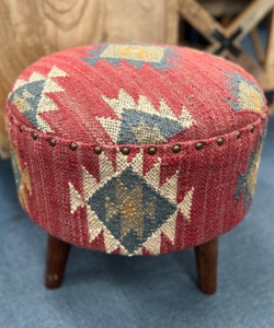 red-kilim-aztec-stool