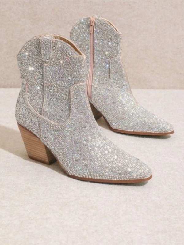 Rhinestone sparkle festival cowboy boots