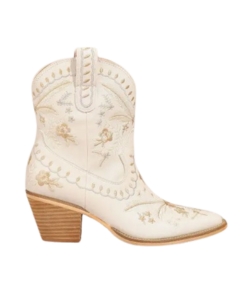 White ankle cowgirl boots