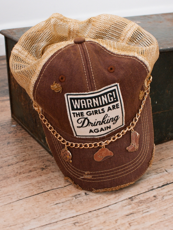 Trucker cap chain cowboy boots