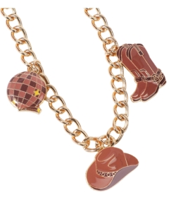 Trucker cap charm chain cowboy boots