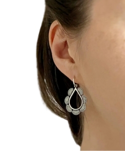 western-teardrop-silver-earrings