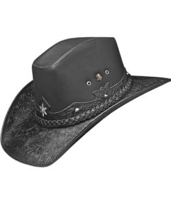 black-leather-cowboy-hat