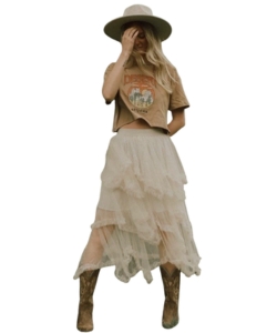 boho-layered-cream-ruffle-skirt