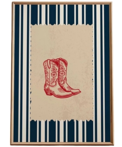 vintage-striped-cowboy-boot-poster