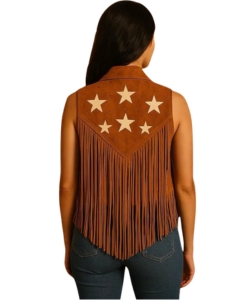western-brown-suede-studded-star-vest