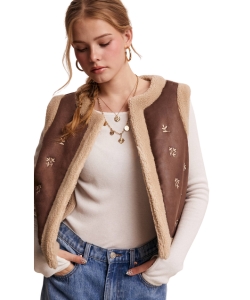 womens-sherpa-vest-floral-embroidered