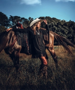 embroidered-black-fringe-shirt-dress
