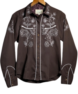 embroidered-brown-floral-western-shirt