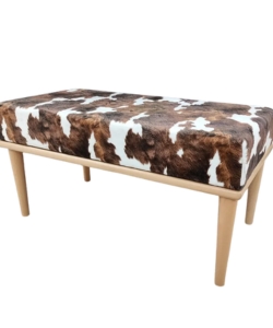 western-cowhide-wooden-bench