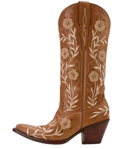 Ariat Romance floral embroidered line dancing boots in tan