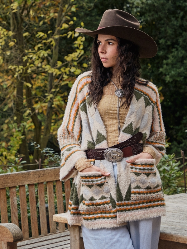 Geometric boho cardigan kimono