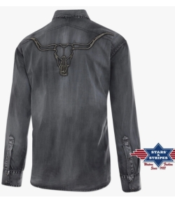 Longhorn men's western shirt in grey