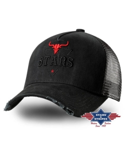 Stars black western trucker cap
