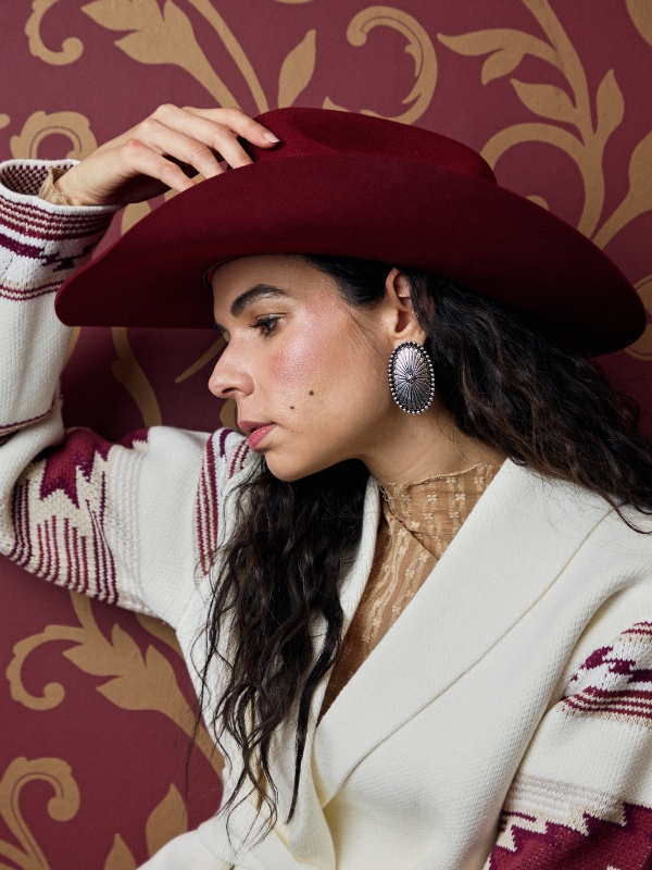 Western concho earrings